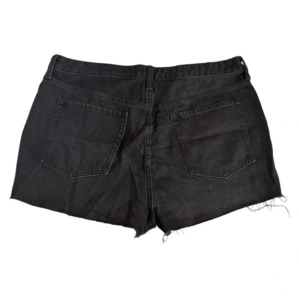 Old Navy O.G. High Rise Cutoff Jean Shorts Black Wash Size 16 NWT Distressed Hem